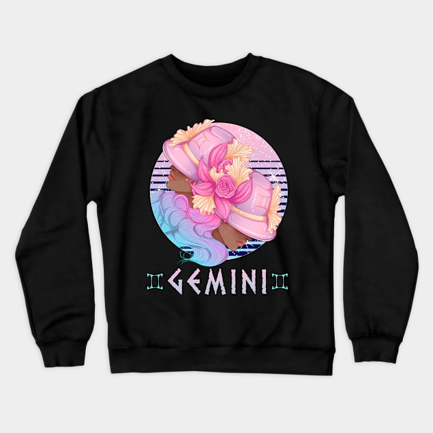 Retro Gemini Zodiac Crewneck Sweatshirt by NatalitaJK